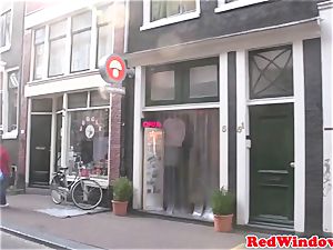 Amsterdam escort sucks client